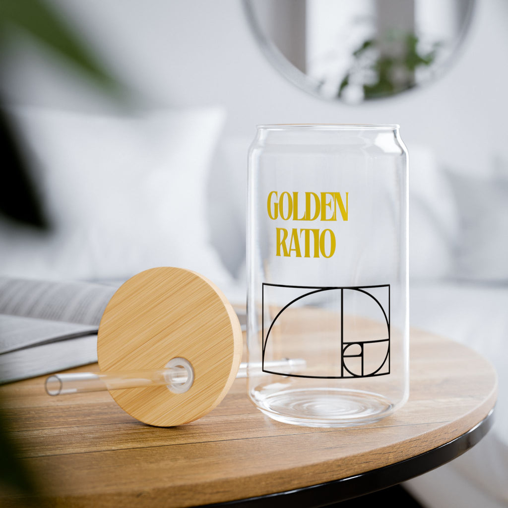 Golden Ratio Sipper Glass, 16oz | Drinkware for Math Lovers, Unique Gift for Students, Eco-Friendly Water Bottle, Home Decor, Kitchen Gifts