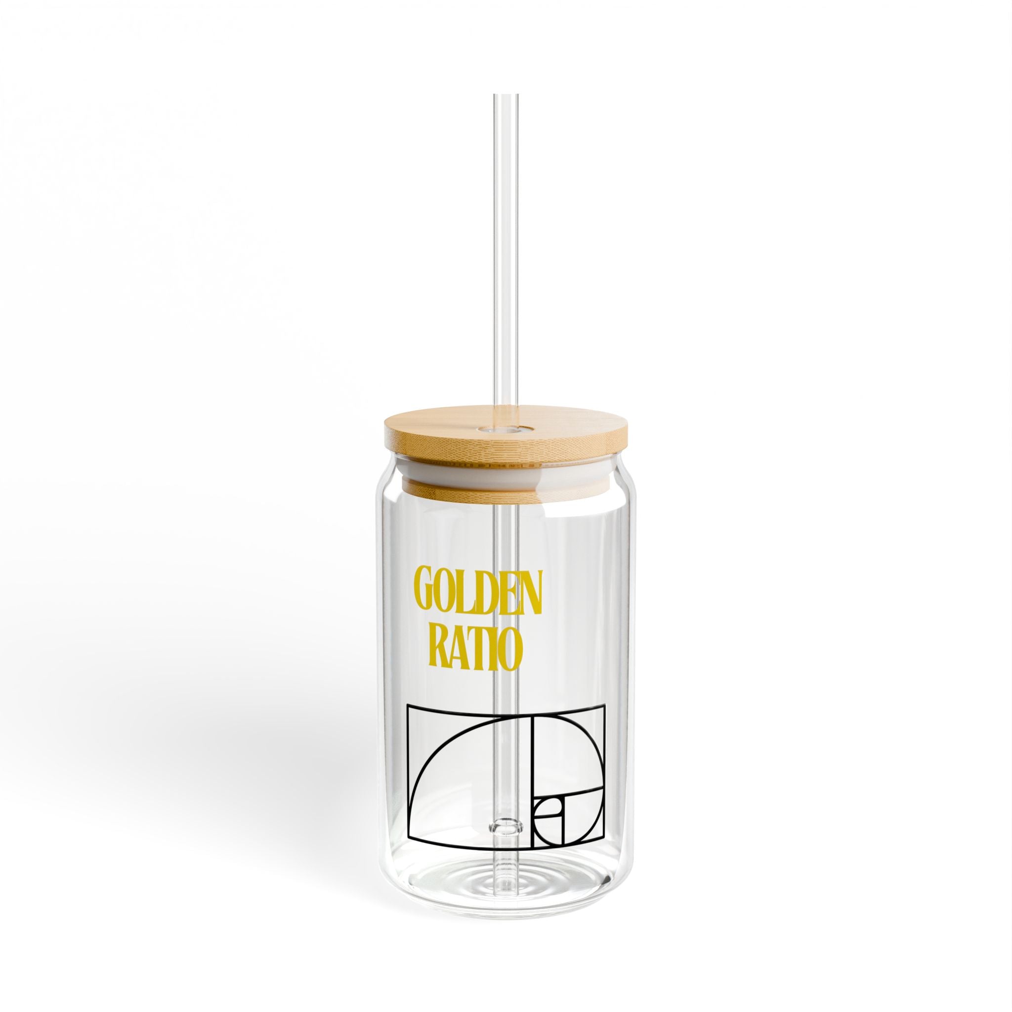 Golden Ratio Sipper Glass, 16oz | Drinkware for Math Lovers, Unique Gift for Students, Eco-Friendly Water Bottle, Home Decor, Kitchen Gifts