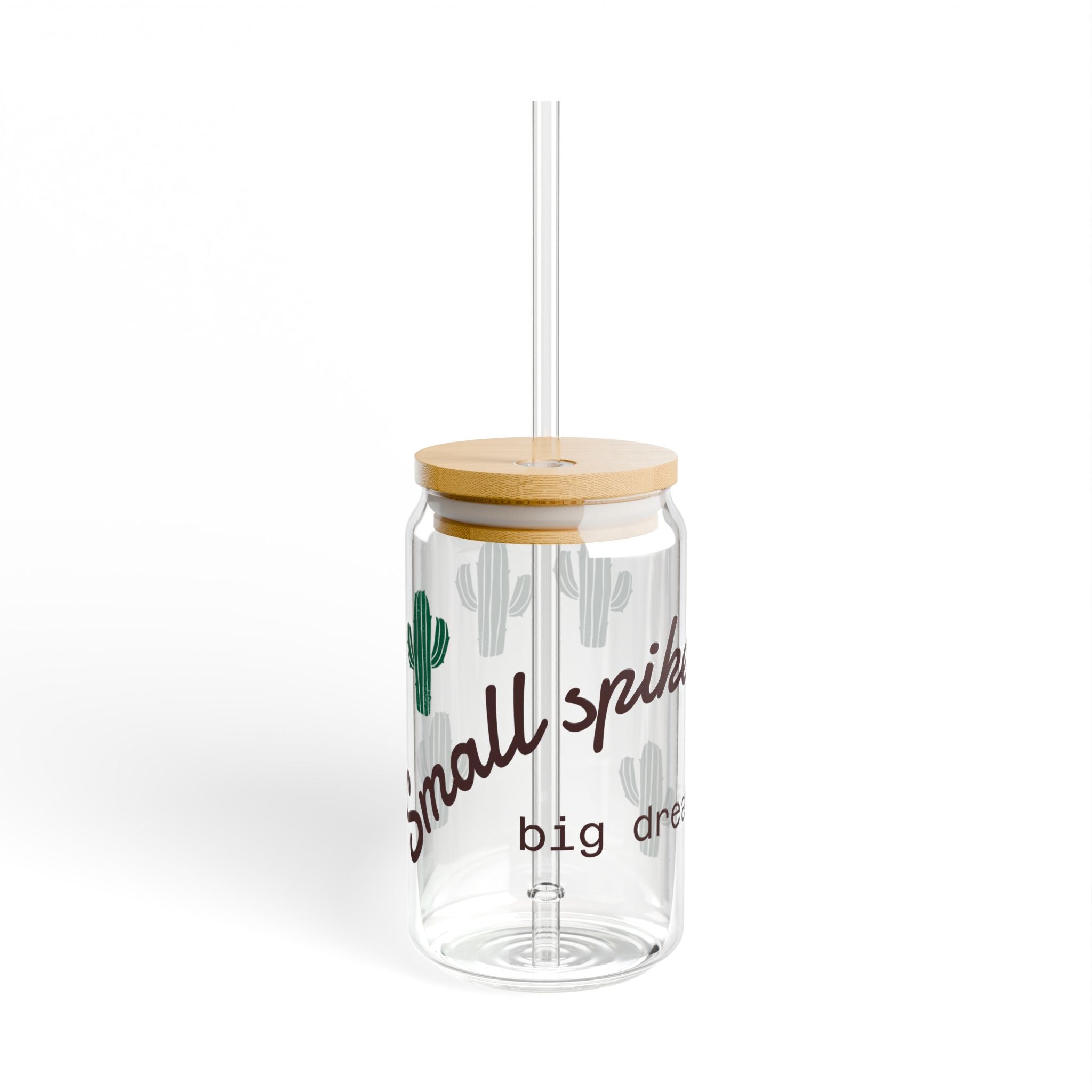 Cactus Sipper Glass, 16oz - Fun Drinkware, Summer BBQ, Home Decor, Cactus Lovers Gift, Eco-Friendly Beverage Container