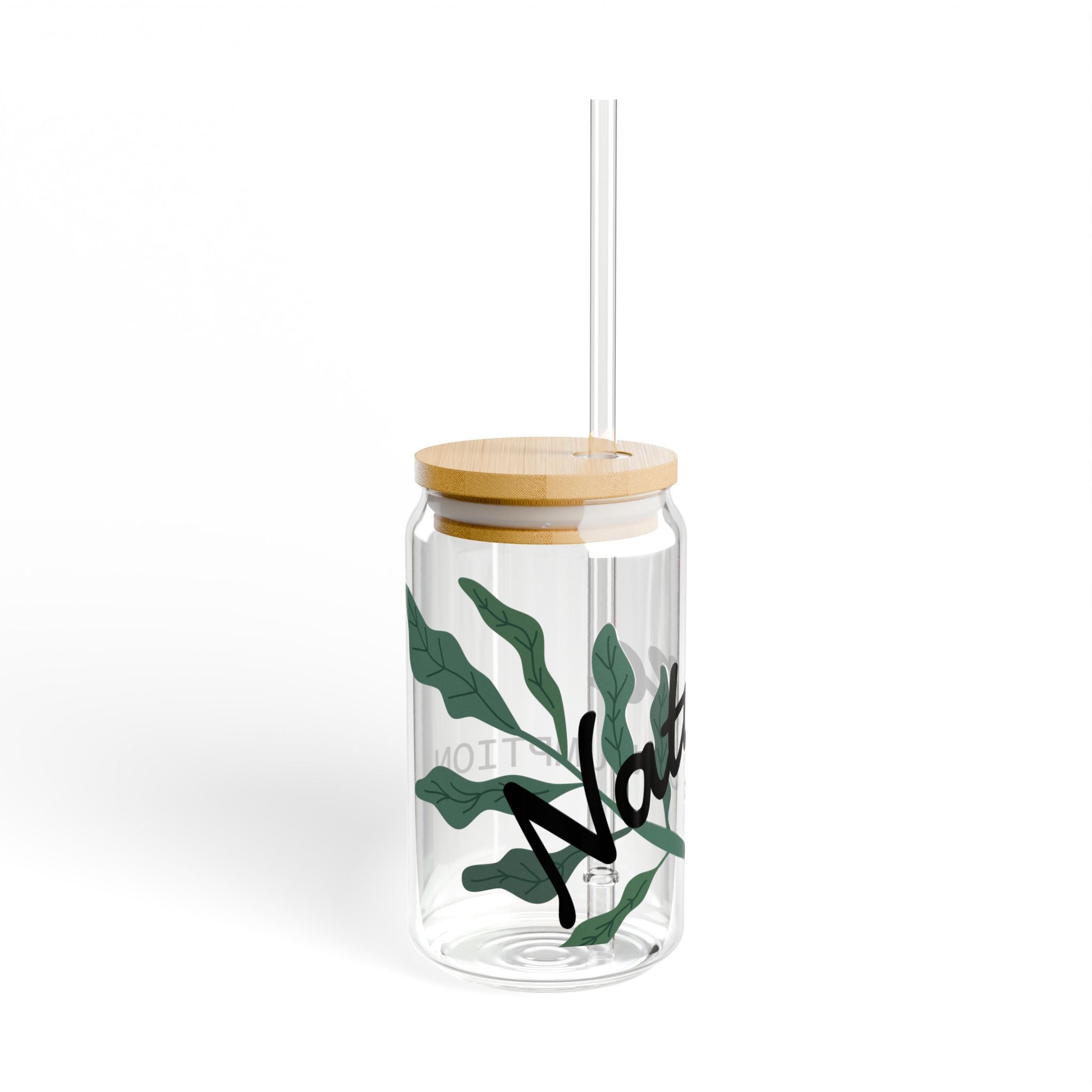 Nature-Themed Sipper Glass - 16oz Eco-Friendly Drinkware, Perfect for Parties, Eco-Conscious Gift, Sustainable Living, Indoor Plants [...]