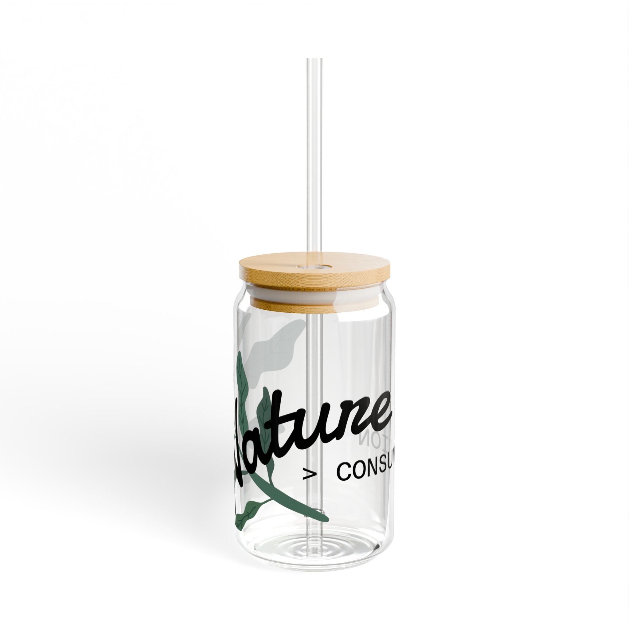 Nature-Themed Sipper Glass - 16oz Eco-Friendly Drinkware, Perfect for Parties, Eco-Conscious Gift, Sustainable Living, Indoor Plants [...]