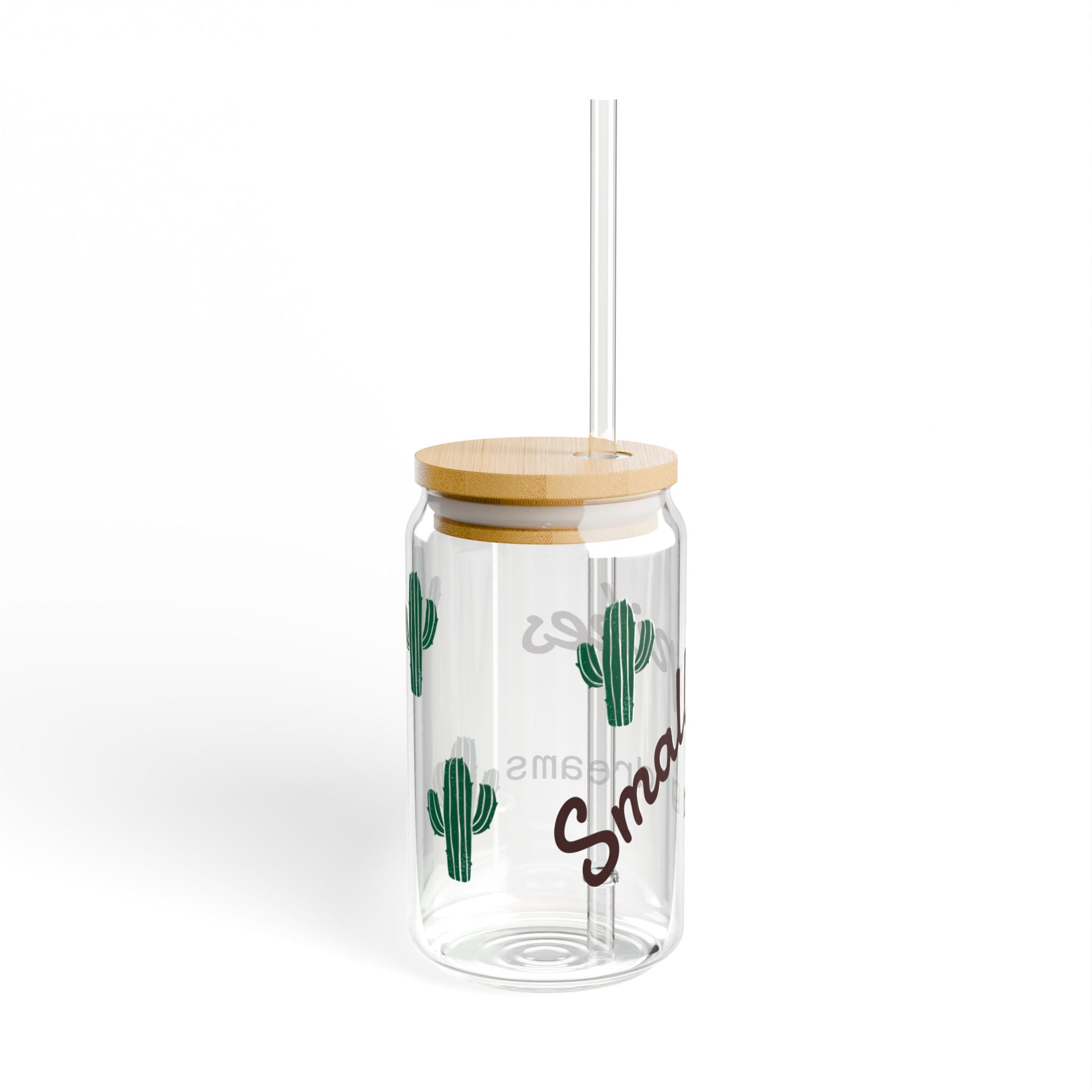 Cactus Sipper Glass, 16oz - Fun Drinkware, Summer BBQ, Home Decor, Cactus Lovers Gift, Eco-Friendly Beverage Container