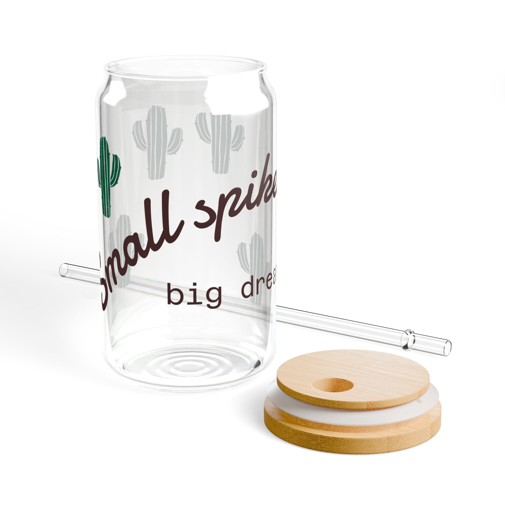 Cactus Sipper Glass, 16oz - Fun Drinkware, Summer BBQ, Home Decor, Cactus Lovers Gift, Eco-Friendly Beverage Container