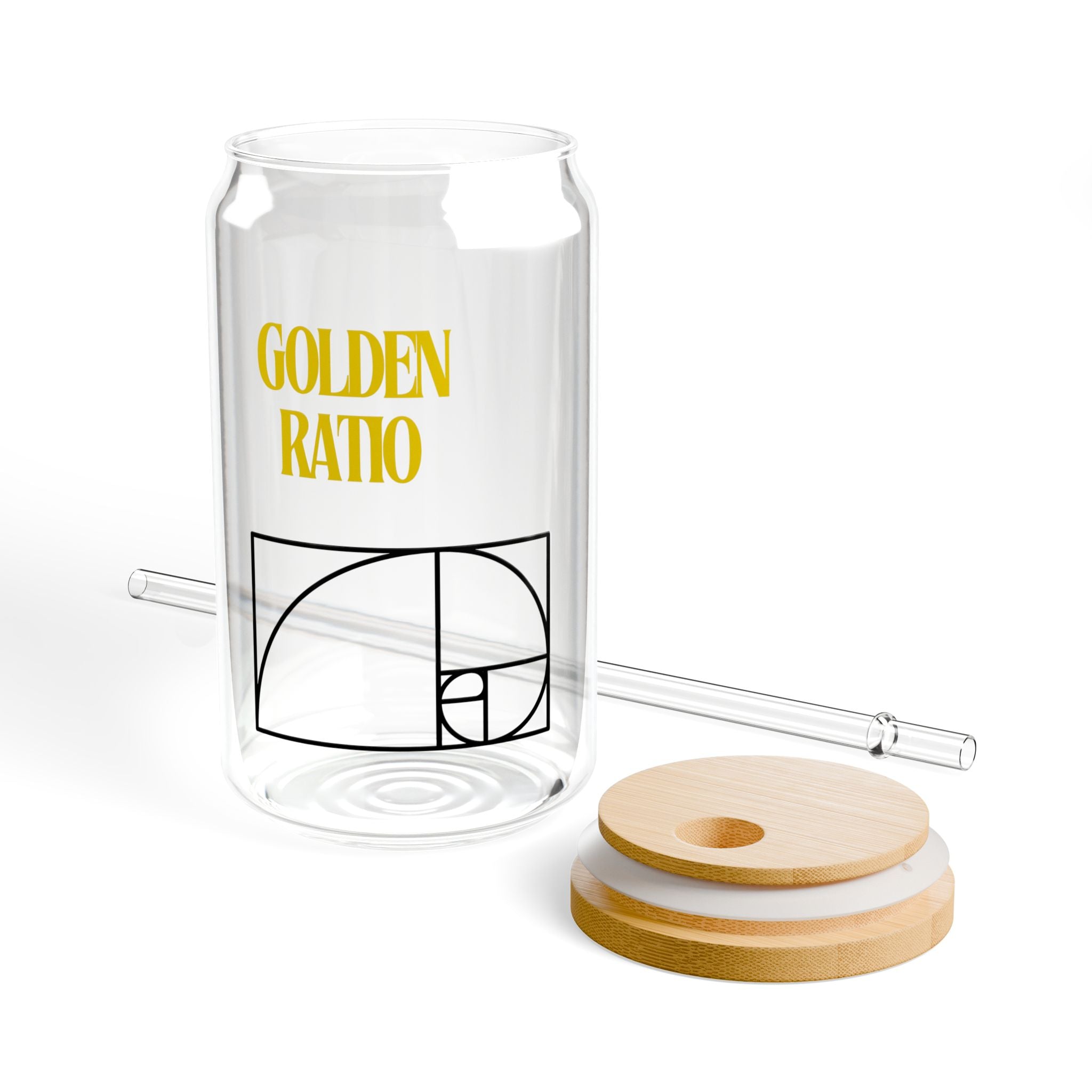 Golden Ratio Sipper Glass, 16oz | Drinkware for Math Lovers, Unique Gift for Students, Eco-Friendly Water Bottle, Home Decor, Kitchen Gifts