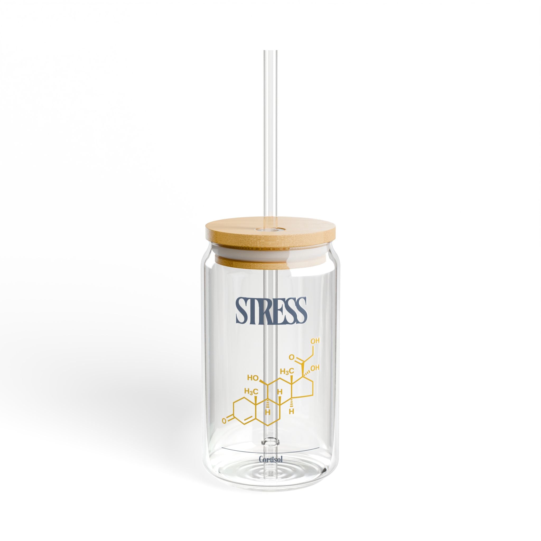 Stress Relief Sipper Glass | 16oz Inspirational Beverage Jar | Safe Drinkware for Calming Moments, Gifts for Friends, Home Decor