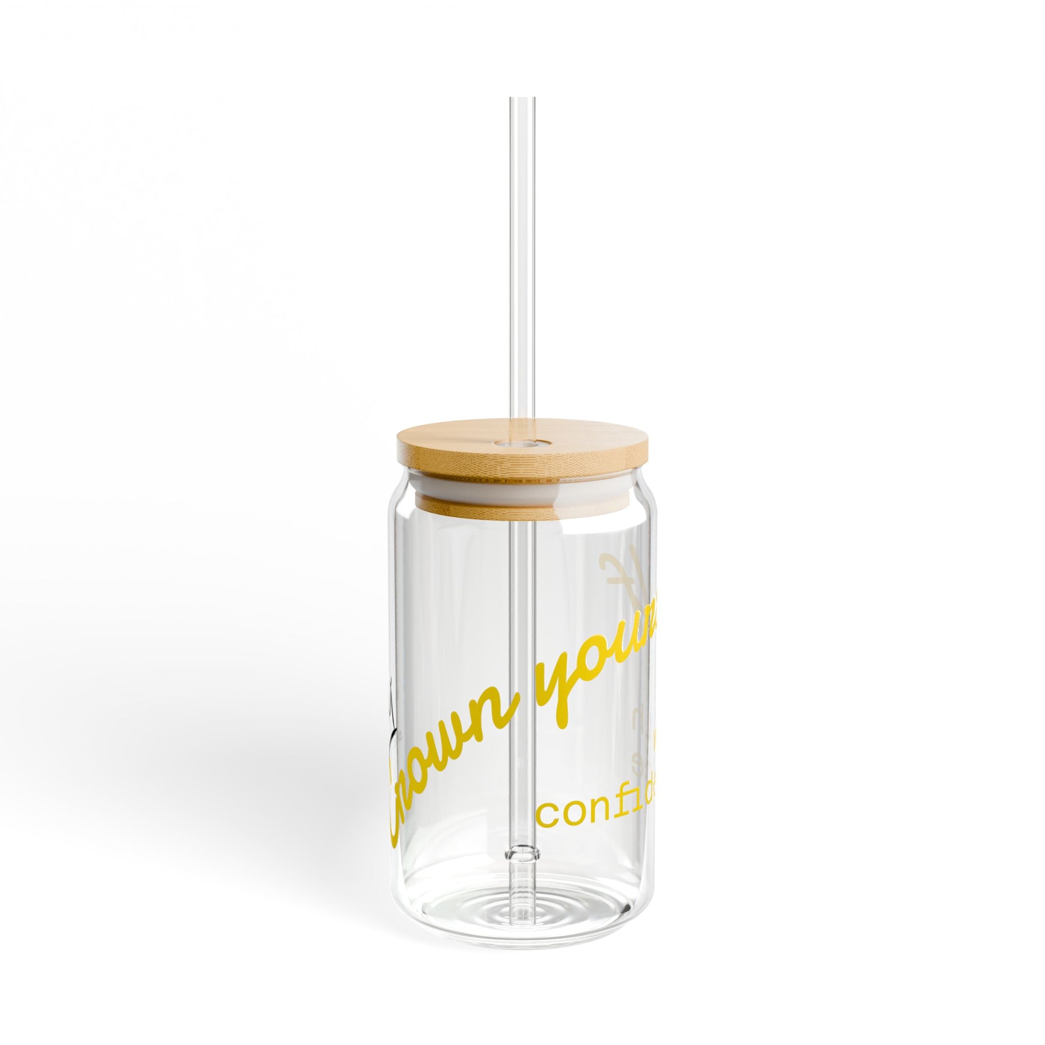 Motivational Sipper Glass, 16oz | Inspirational Drinkware for Daily Confidence, Perfect Gift for Friends & Lifestyle Enthusiasts