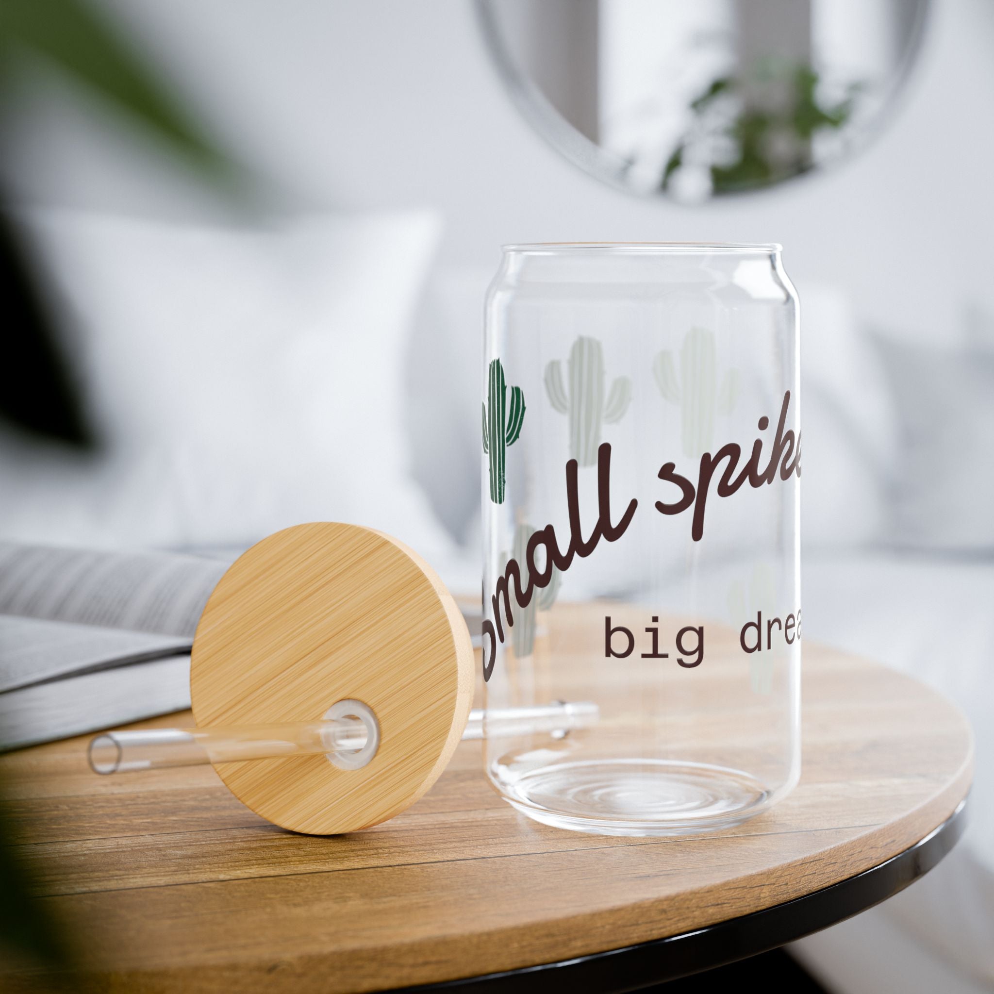 Cactus Sipper Glass, 16oz - Fun Drinkware, Summer BBQ, Home Decor, Cactus Lovers Gift, Eco-Friendly Beverage Container