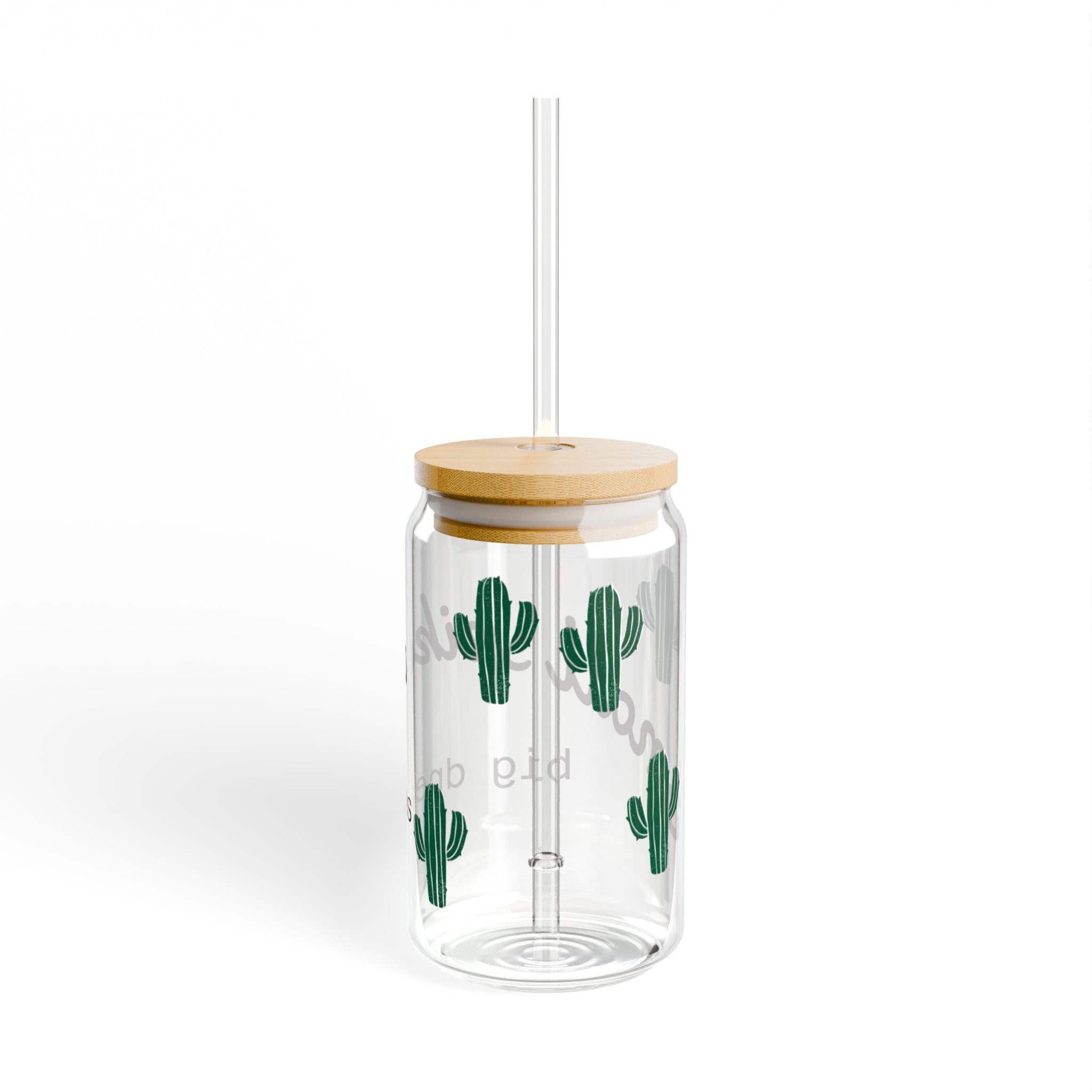 Cactus Sipper Glass, 16oz - Fun Drinkware, Summer BBQ, Home Decor, Cactus Lovers Gift, Eco-Friendly Beverage Container
