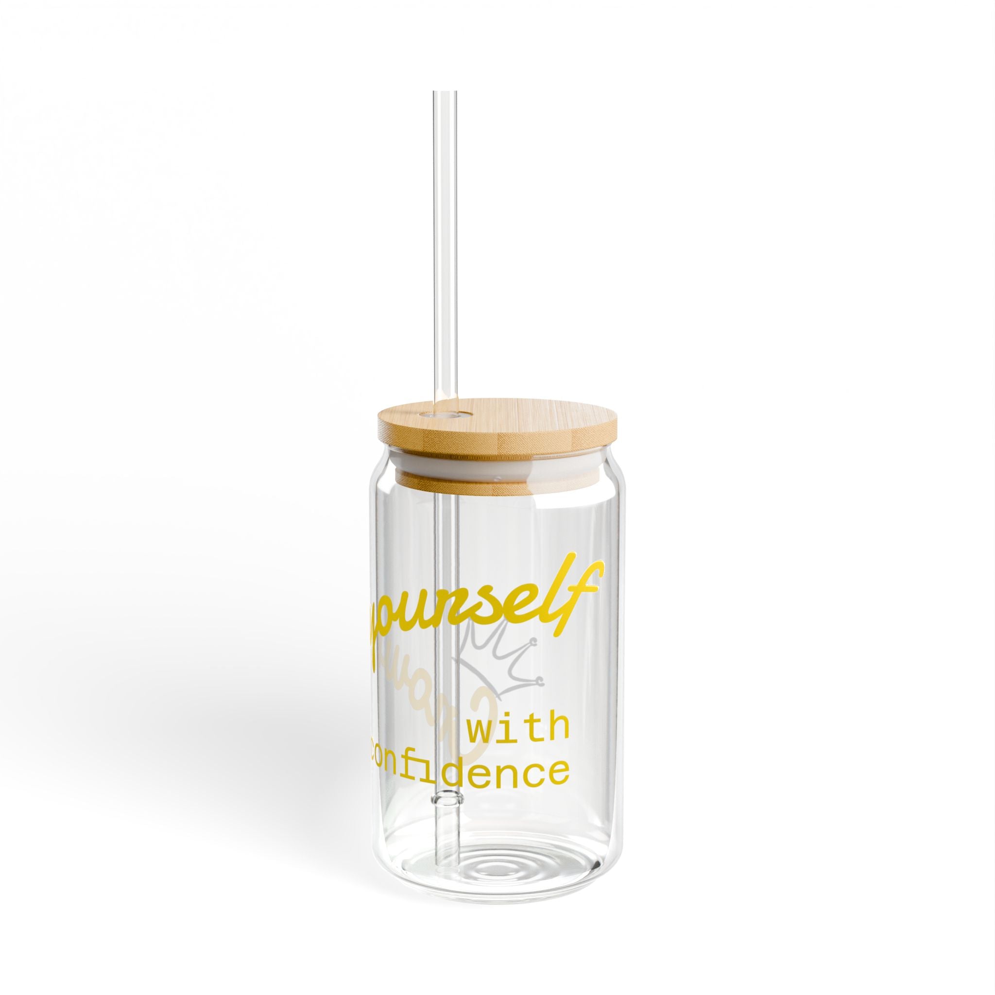 Motivational Sipper Glass, 16oz | Inspirational Drinkware for Daily Confidence, Perfect Gift for Friends & Lifestyle Enthusiasts