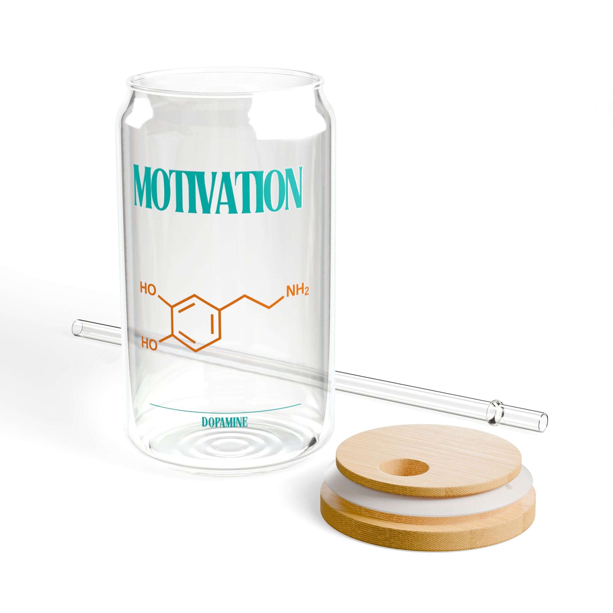 Motivation Sipper Glass - 16oz Reusable Drink Container with Bamboo Lid and Straw, Perfect for Gifts, Eco-Friendly Hydration, [...]