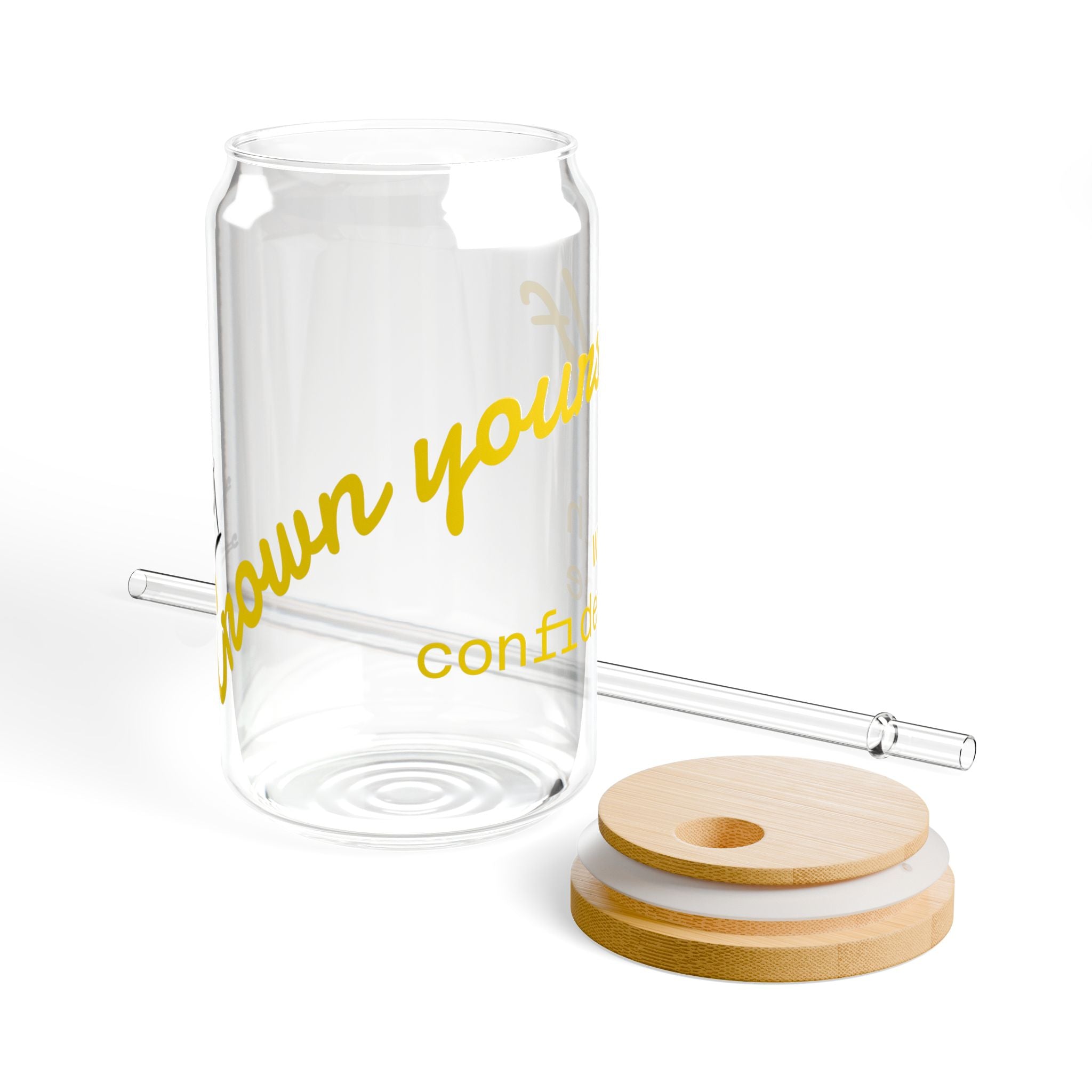 Motivational Sipper Glass, 16oz | Inspirational Drinkware for Daily Confidence, Perfect Gift for Friends & Lifestyle Enthusiasts