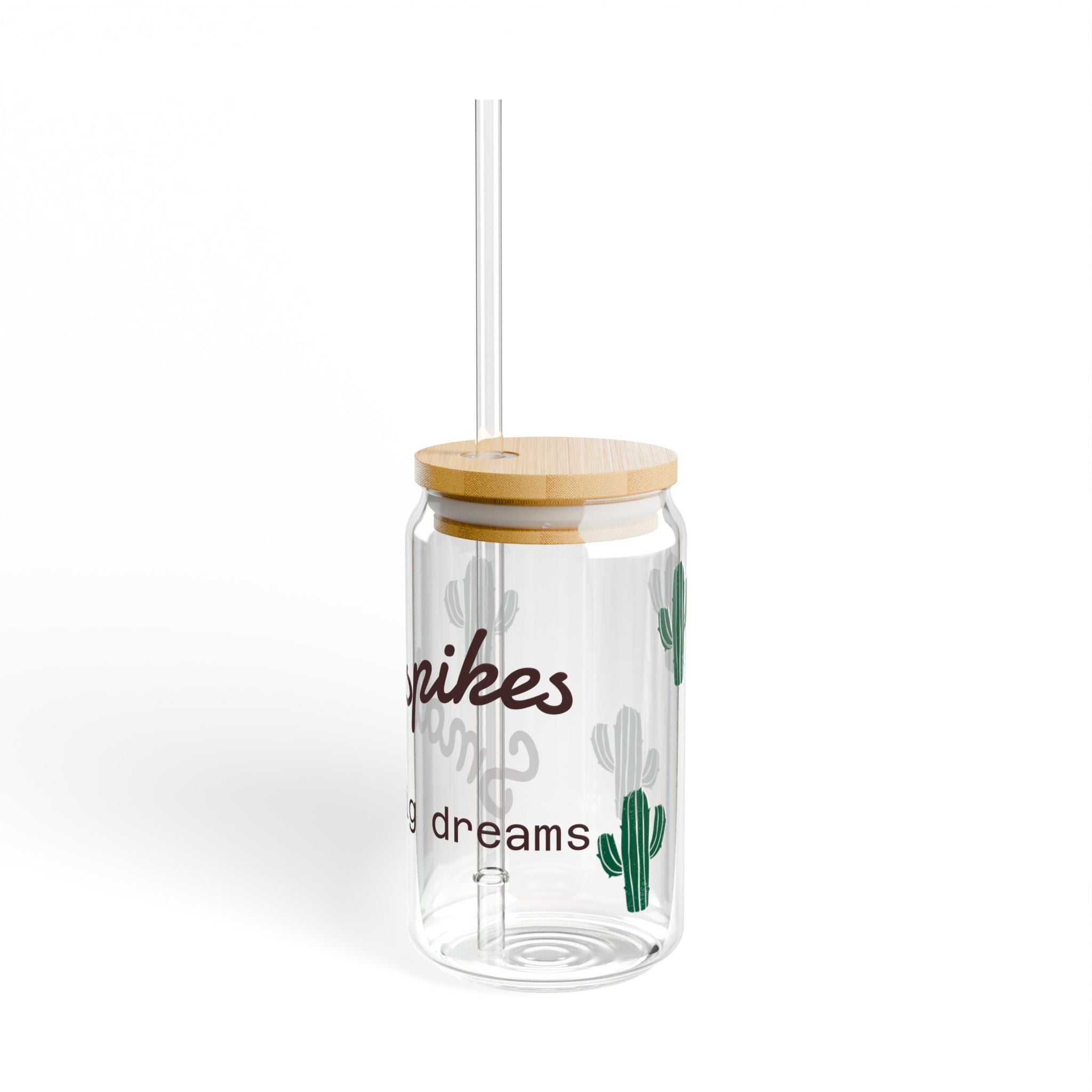 Cactus Sipper Glass, 16oz - Fun Drinkware, Summer BBQ, Home Decor, Cactus Lovers Gift, Eco-Friendly Beverage Container