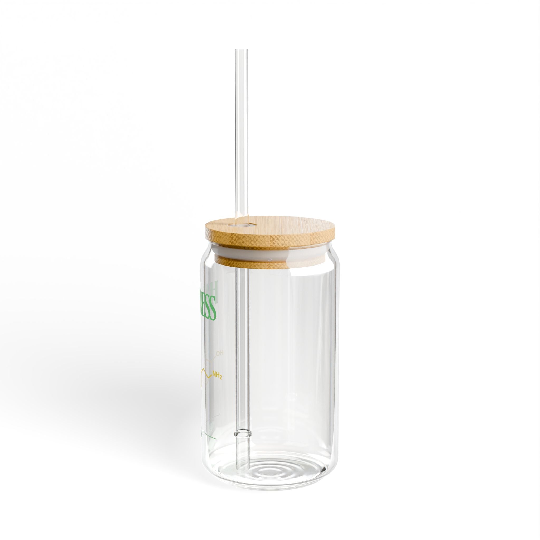 Happiness Sipper Glass, 16oz | Eco-Friendly Drinking Jar for Smoothies, Water, Juice, Gifts, Home Decor